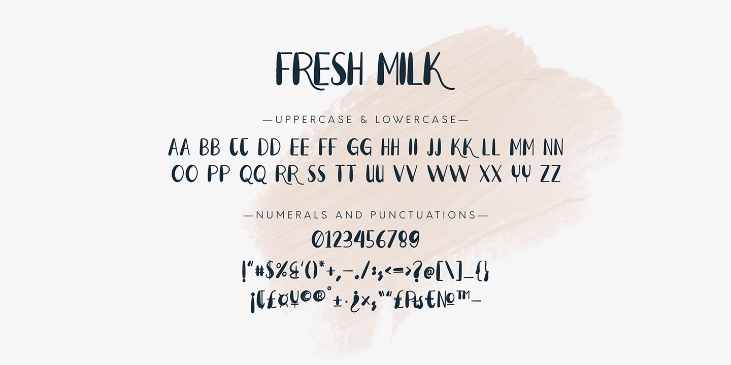 Ejemplo de fuente Fresh Milk Regular